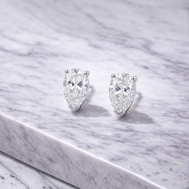 The Luna Pear Studs 1.75 CT