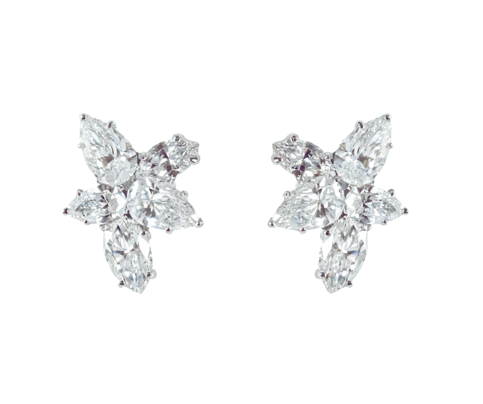 Marquise Diamond Cluster Earrings