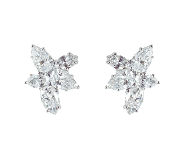 Marquise Diamond Cluster Earrings