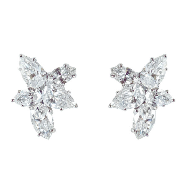 Marquise Diamond Cluster Earrings